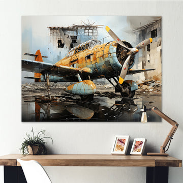 Plane Prelude To Flight - Plane Canvas Wall Art